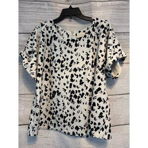 Melloday Abstract Print Top With Back Zipper Size XL